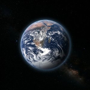 Earth suspended in deep space illustrating the fine-tuning of the universe and the delicate balance required for life to exist