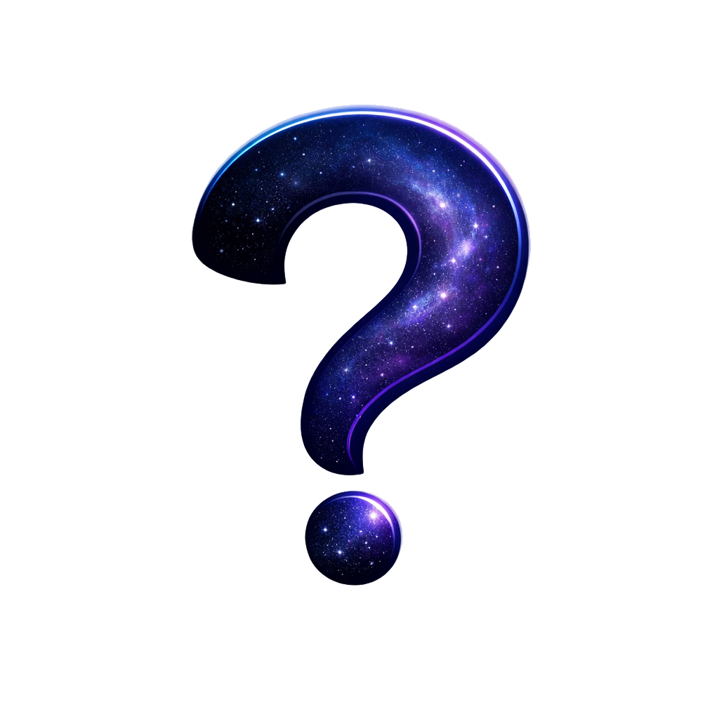 Cosmic question mark favicon for GodOrNot.org symbolizing mystery, cosmology, scientific inquiry, consciousness, and humanity’s search for truth